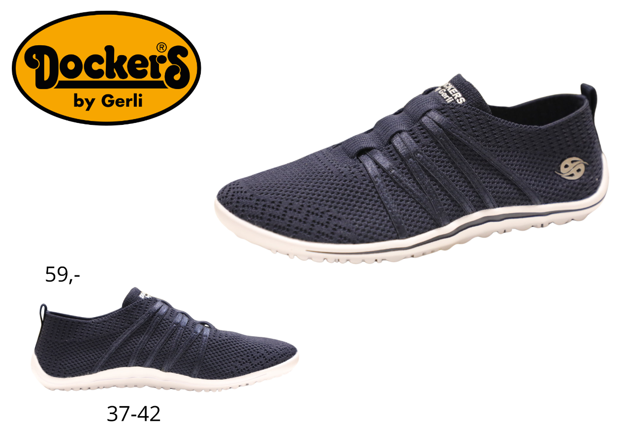 Dockers by Gerli -paljasjalkakenkä, tummansininen neulosmalli