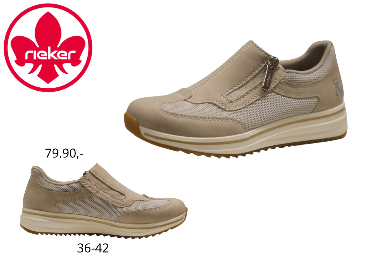 Rieker-kävelykenkä, beige vetoketjullinen malli